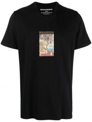 Βαμβακερή μπλούζα με σχέδιο Maharishi μαύρο
