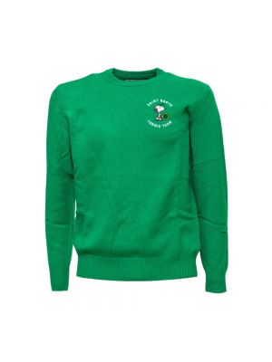 Sweter z okrągłym dekoltem Mc2 Saint Barth zielony