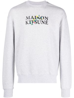 Памучен суитчър с принт Maison Kitsuné сиво