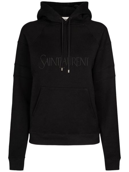 Hoodie i bomull Saint Laurent svart