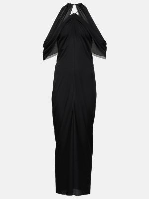 Midi haljina s draperijom Jw Anderson crna