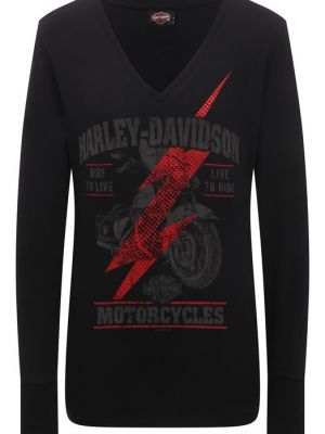 Хлопковый лонгслив Harley Davidson черный