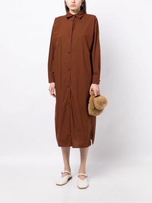 Robe mi-longue en coton Baserange marron