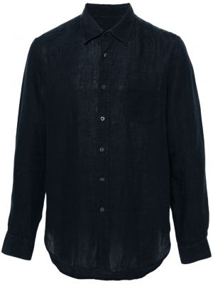 Ленена риза с копчета 120% Lino синьо