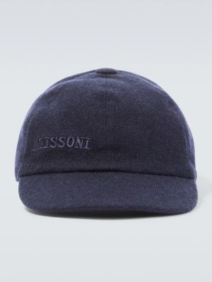 Kašmyro kepurė su snapeliu Missoni mėlyna