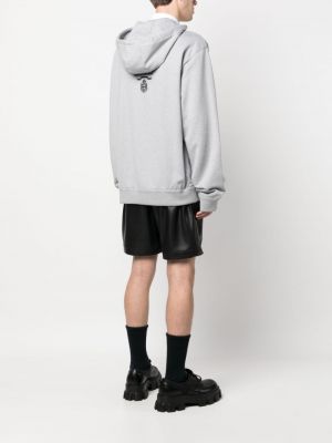 Nylon hoodie mit print Prada grau