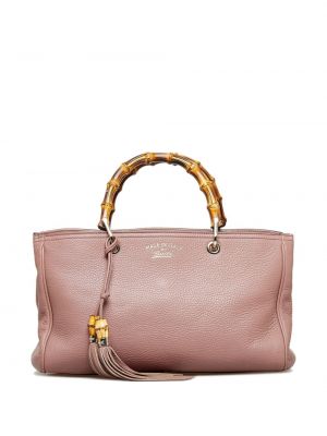 Bambusová nákupná taška Gucci Pre-owned ružová