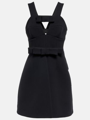 Mini vestido de lana de crepé Jil Sander negro