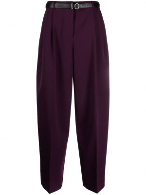Pantalon droit en laine Jil Sander violet