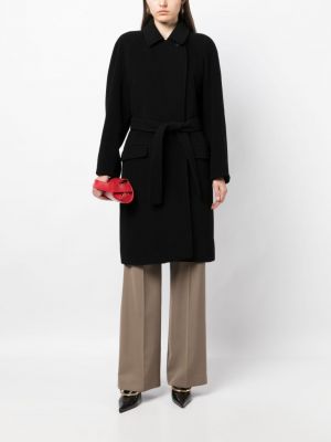Kašmírový kabát Hermès černý