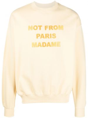 Sweatshirt aus baumwoll mit print Drôle De Monsieur gelb