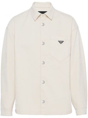 Sametová džínová košile Prada bílá
