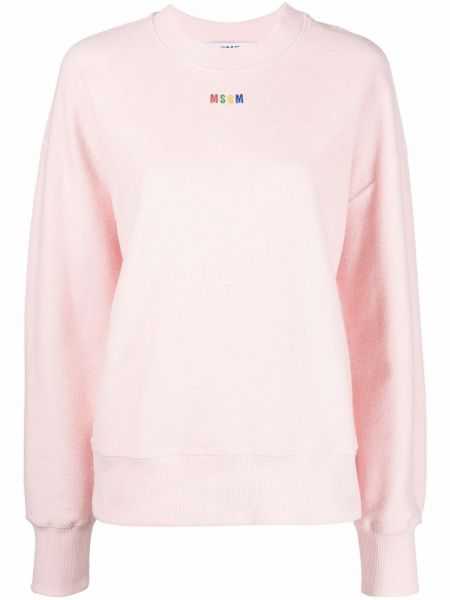 Bomull brodert sweatshirt Msgm rosa