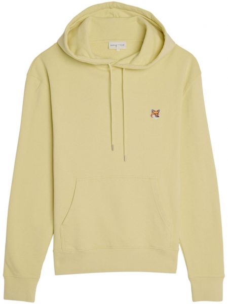 Pamučna hoodie s kapuljačom Maison Kitsuné žuta