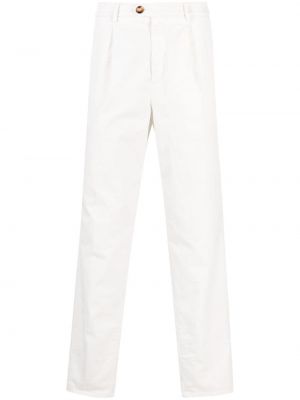 Памучни chino панталони Brunello Cucinelli бяло