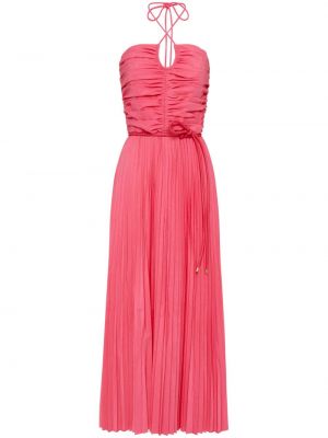 Pliszírozott midi ruha Rebecca Vallance rózsaszín