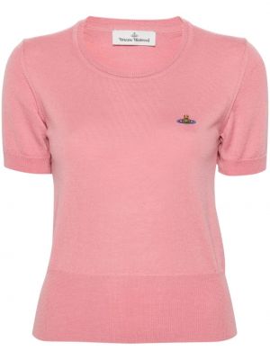 Pletena majica Vivienne Westwood ružičasta