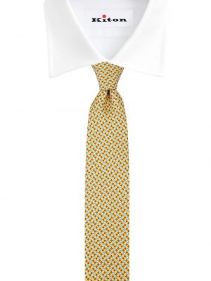 Шелковый галстук с принтом с абстрактным узором Kiton желтый