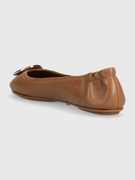 Bőr balerina cipők Tory Burch barna