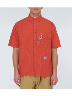 Camisa de algodón And Wander rojo