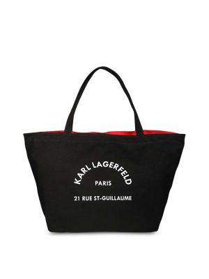 Kézitáska zsebes Karl Lagerfeld - fekete