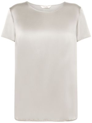 T-shirt di raso di seta Max Mara beige