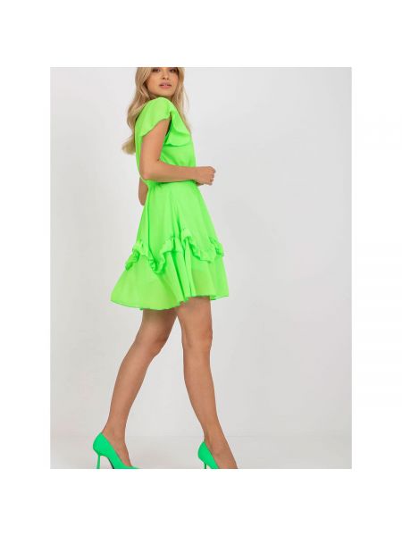 Mini šaty s volány Fashionhunters zelené