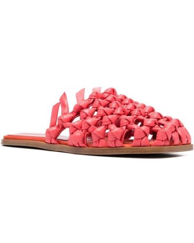 Różowe sandały wsuwane plecione Etro