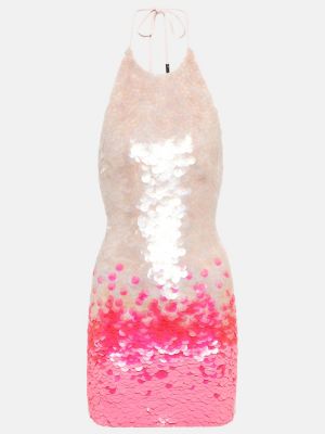 Sukienka z cekinami gradientowa David Koma różowa