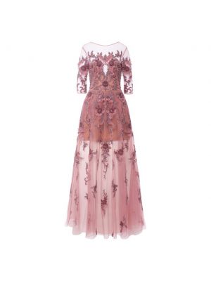 Платье-макси с декоративной отделкой Zuhair Murad - Розовый