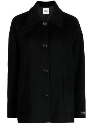 Vlnená bunda na gombíky Studio Tomboy čierna