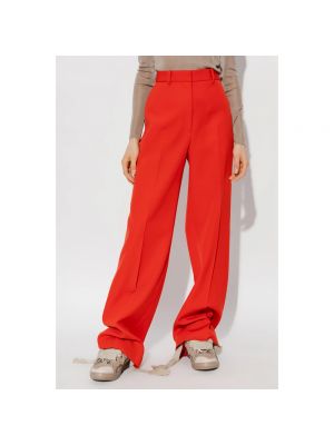 Pantalones rectos de lana Lanvin rojo