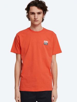 Koszulka bawełniana z nadrukiem Wood Wood pomarańczowa