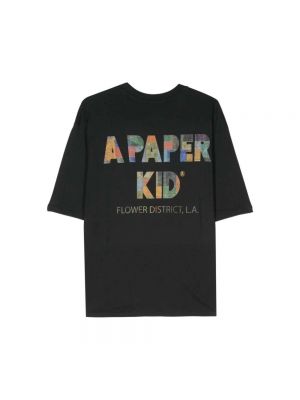 Camiseta con estampado A Paper Kid negro