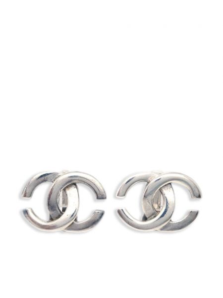 Naušnice Chanel Pre-owned srebrena
