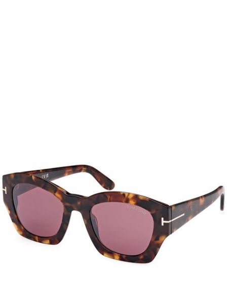 Очки солнцезащитные с принтом с геометрическим узором Tom Ford коричневые