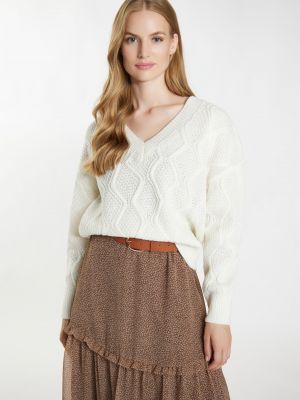 Пуловер Dreimaster Vintage бяло