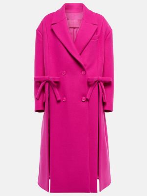 Vlněný kabát Valentino růžový