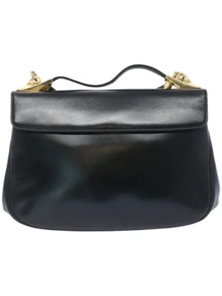 Bolsa de hombro de cuero retro Dior Vintage negro