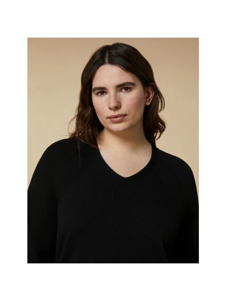 Jersey de tela jersey de cuello redondo Marina Rinaldi negro