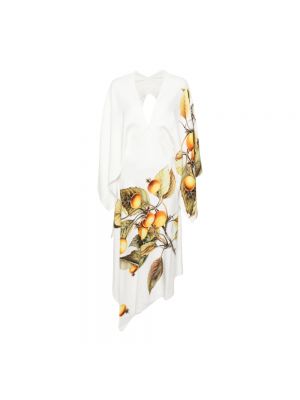 Sukienka midi z głębokim dekoltem Salvatore Ferragamo biała