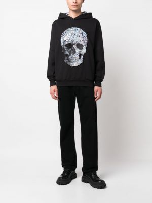 Džemperis su gobtuvu su paisley raštu Philipp Plein juoda