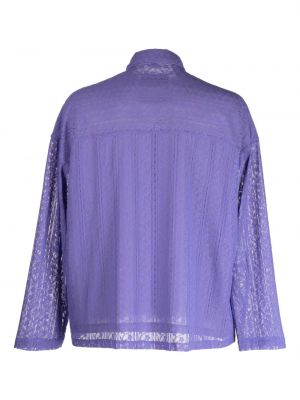 Nėriniuota gėlėta marškiniai Off Duty violetinė