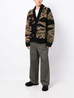 Strickjacke mit v-ausschnitt mit camouflage-print Maharishi schwarz