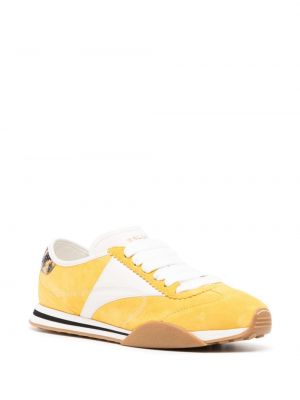 Sneakersy skórzane Bally żółte