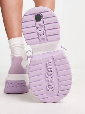 Кроссовки на платформе Kickers фиолетовые