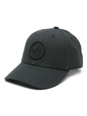 Haftowana czapka z daszkiem bawełniana Stone Island czarna