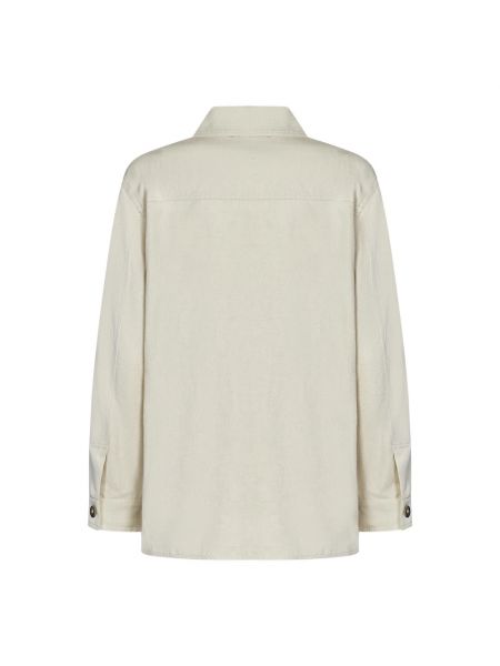 Camisa de lino de algodón Max Mara blanco