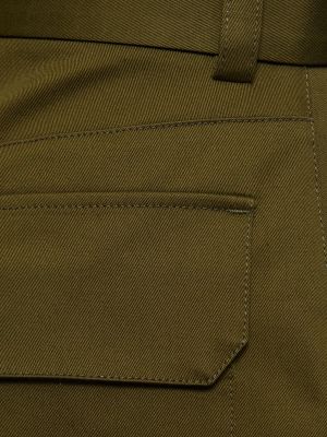 Βαμβακερό μάλλινο παντελόνι cargo με φιόγκο Msgm πράσινο