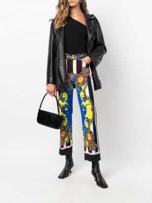 Pantalones rectos con estampado Versace Jeans Couture negro